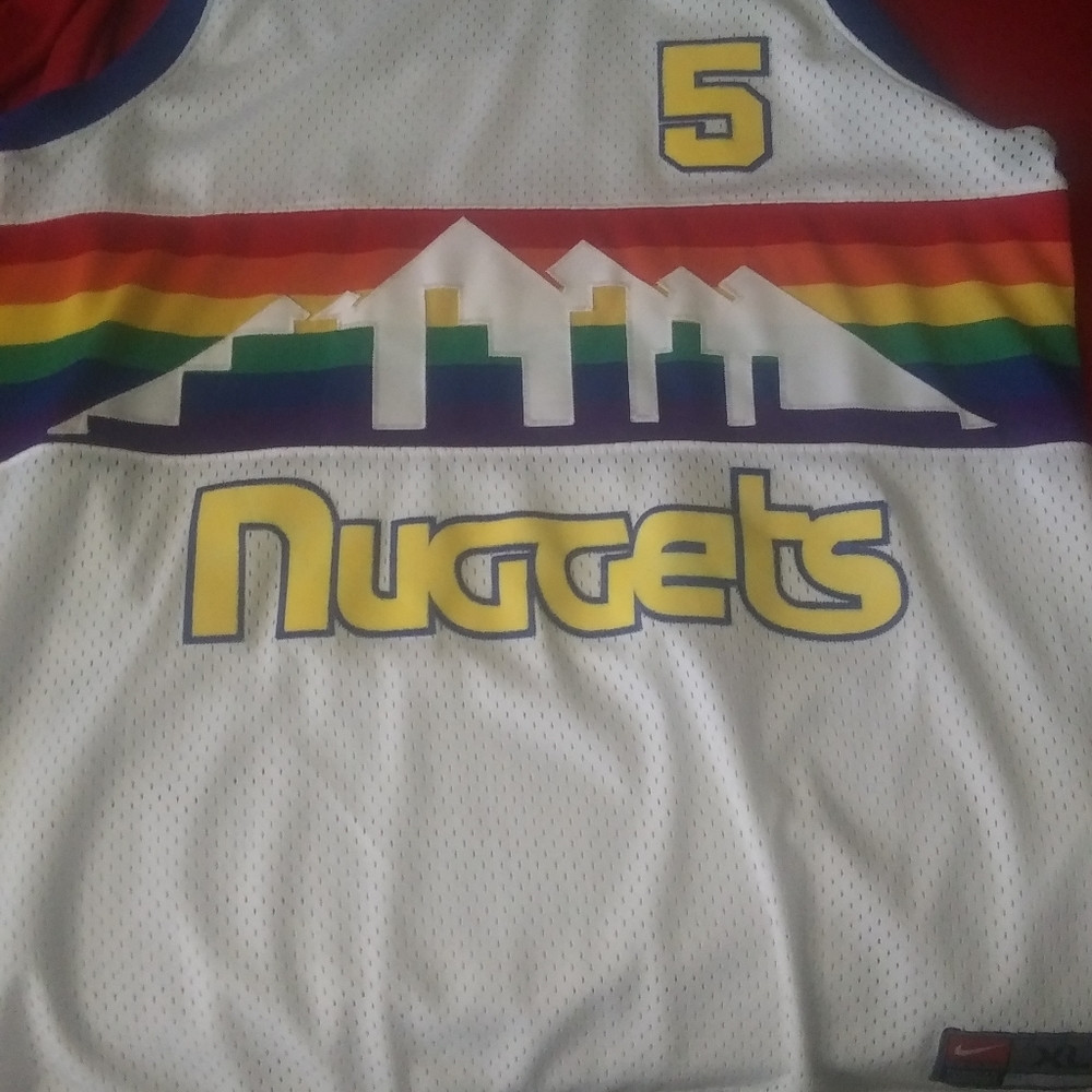 Denver nuggets throwback white jersey